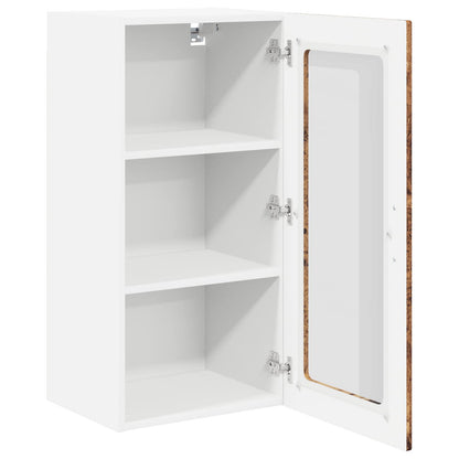vidaXL Wall Glass Cabinet LUCCA 2 pcs Old Wood 40 x 31 x 80 cm