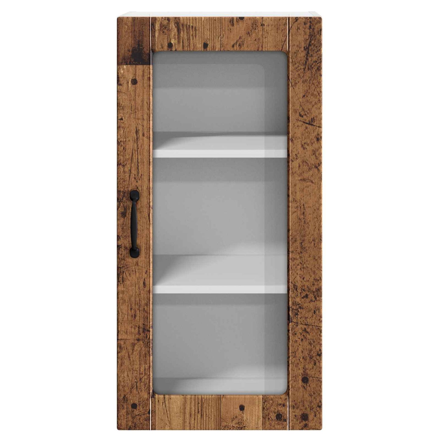 vidaXL Wall Glass Cabinet LUCCA 2 pcs Old Wood 40 x 31 x 80 cm