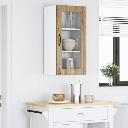 vidaXL Wall Glass Cabinet LUCCA Artisan Oak 40 x 31 x 80 cm