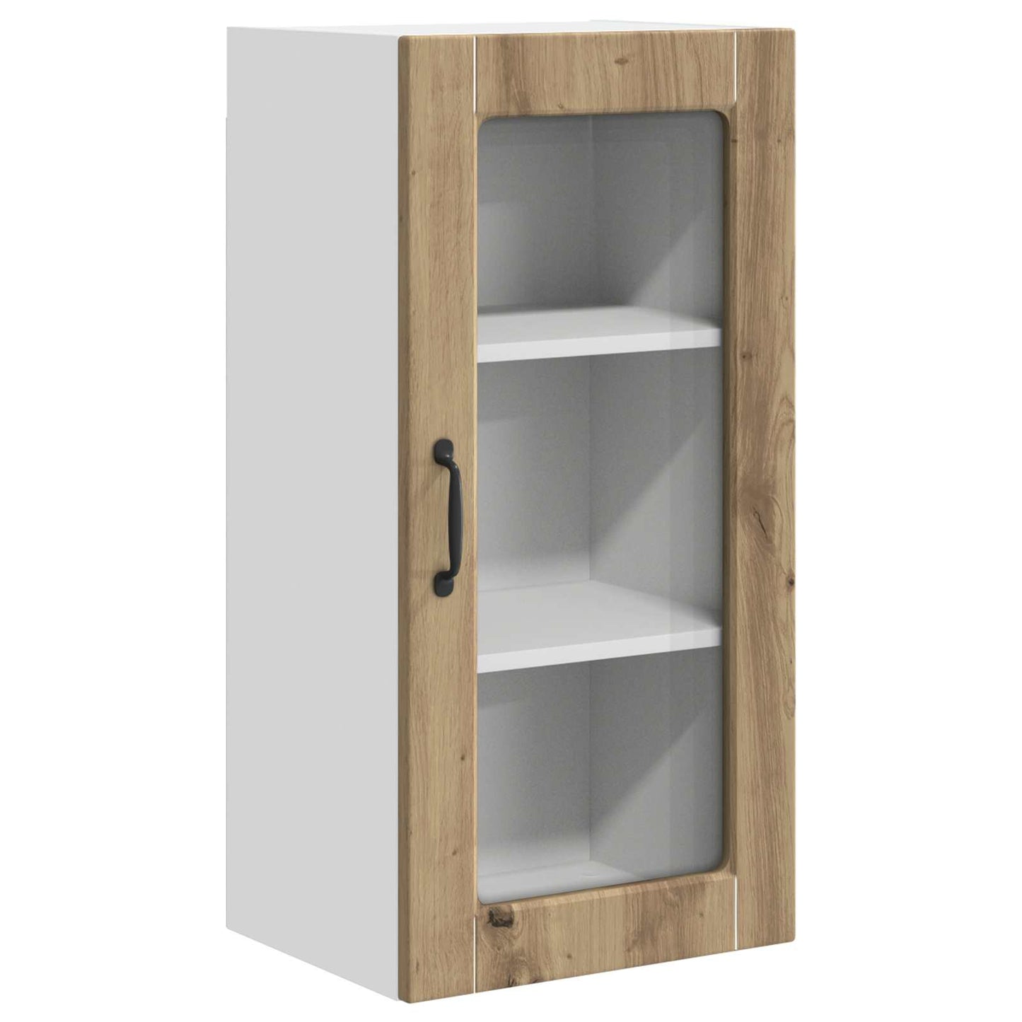 vidaXL Wall Glass Cabinet LUCCA Artisan Oak 40 x 31 x 80 cm