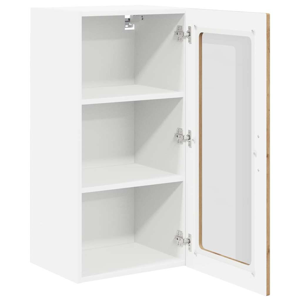 vidaXL Wall Glass Cabinet LUCCA Artisan Oak 40 x 31 x 80 cm