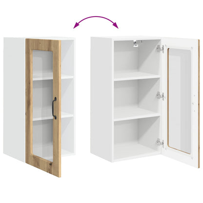 vidaXL Wall Glass Cabinet LUCCA Artisan Oak 40 x 31 x 80 cm