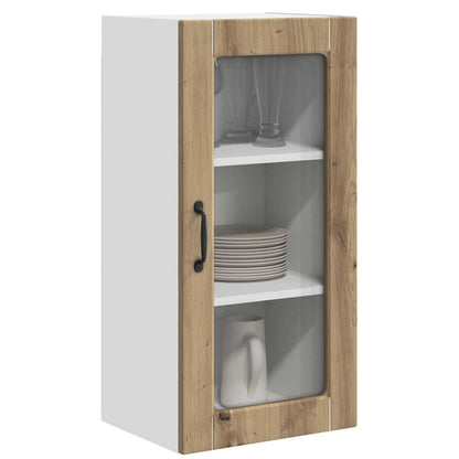 vidaXL Wall Glass Cabinet LUCCA Artisan Oak 40 x 31 x 80 cm