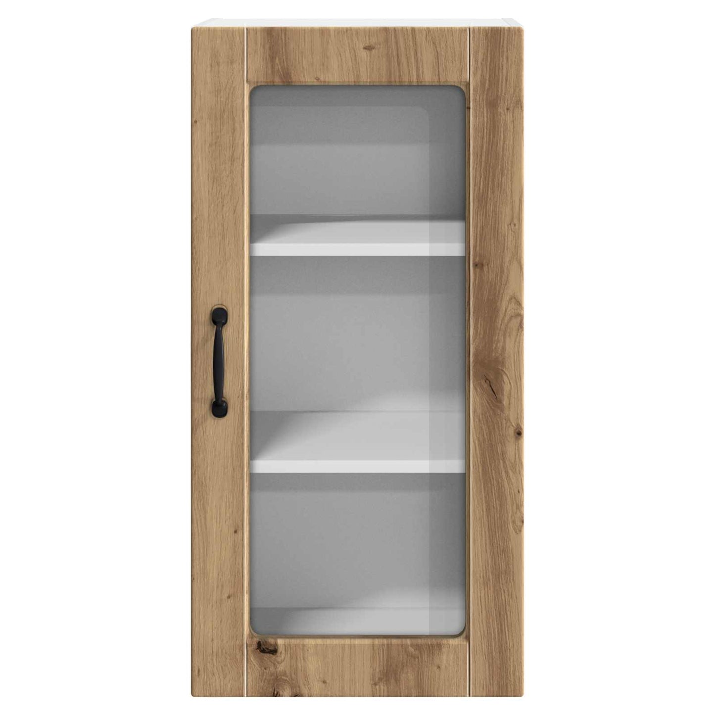 vidaXL Wall Glass Cabinet LUCCA 2 pcs Artisan Oak Engineered Wood