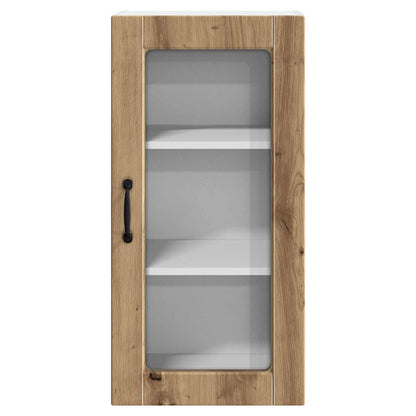 vidaXL Wall Glass Cabinet LUCCA 2 pcs Artisan Oak Engineered Wood