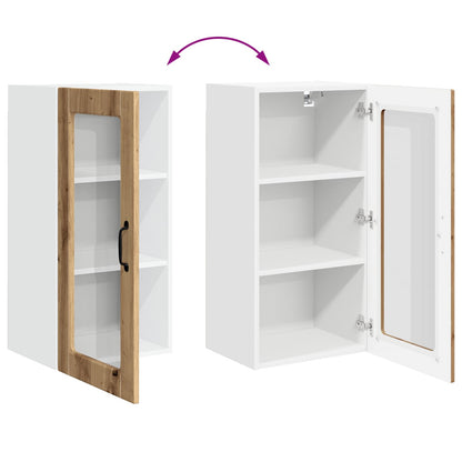 vidaXL Wall Glass Cabinet LUCCA 2 pcs Artisan Oak Engineered Wood