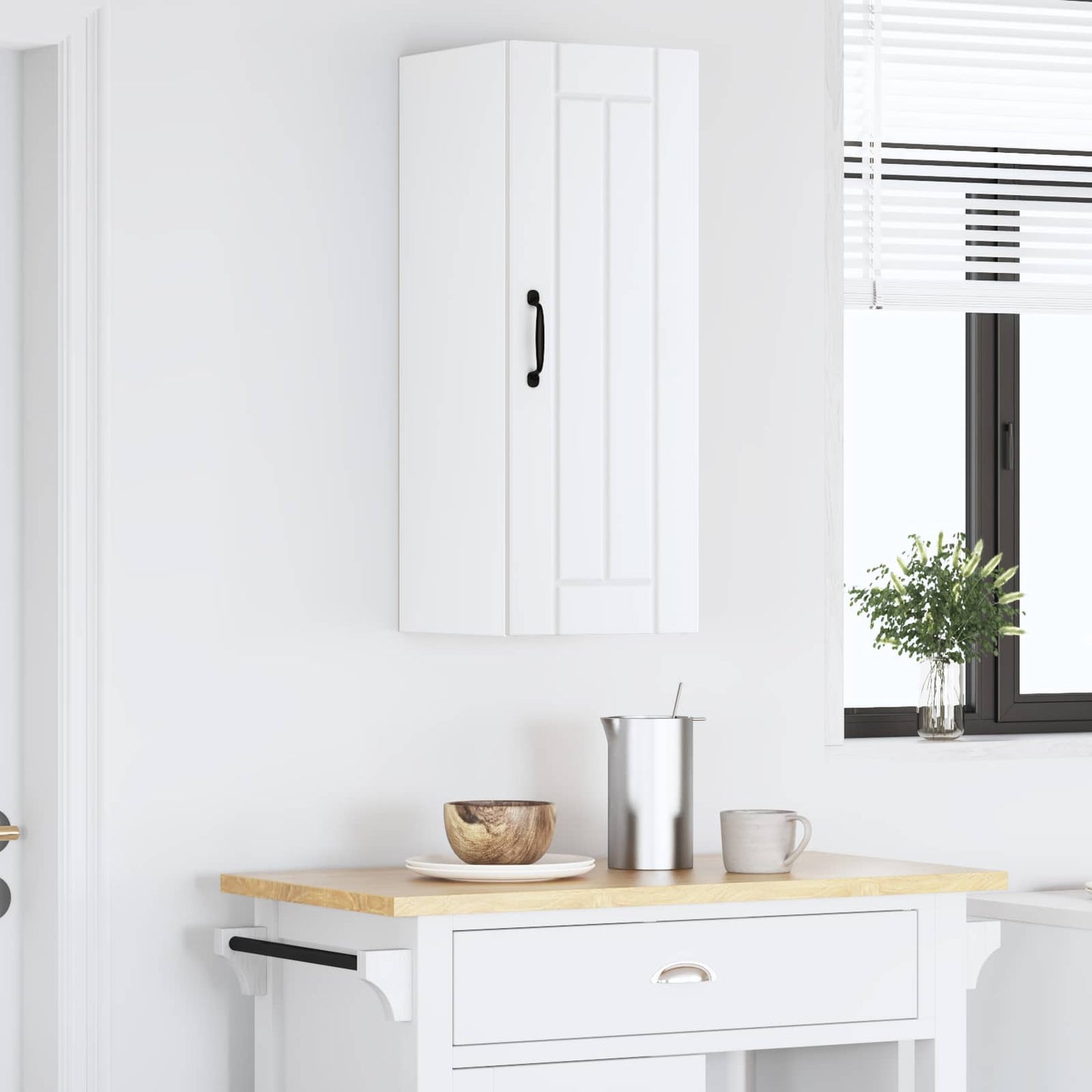 vidaXL Wall Cabinet LUCCA White 30 x 31 x 80 cm Engineered Wood