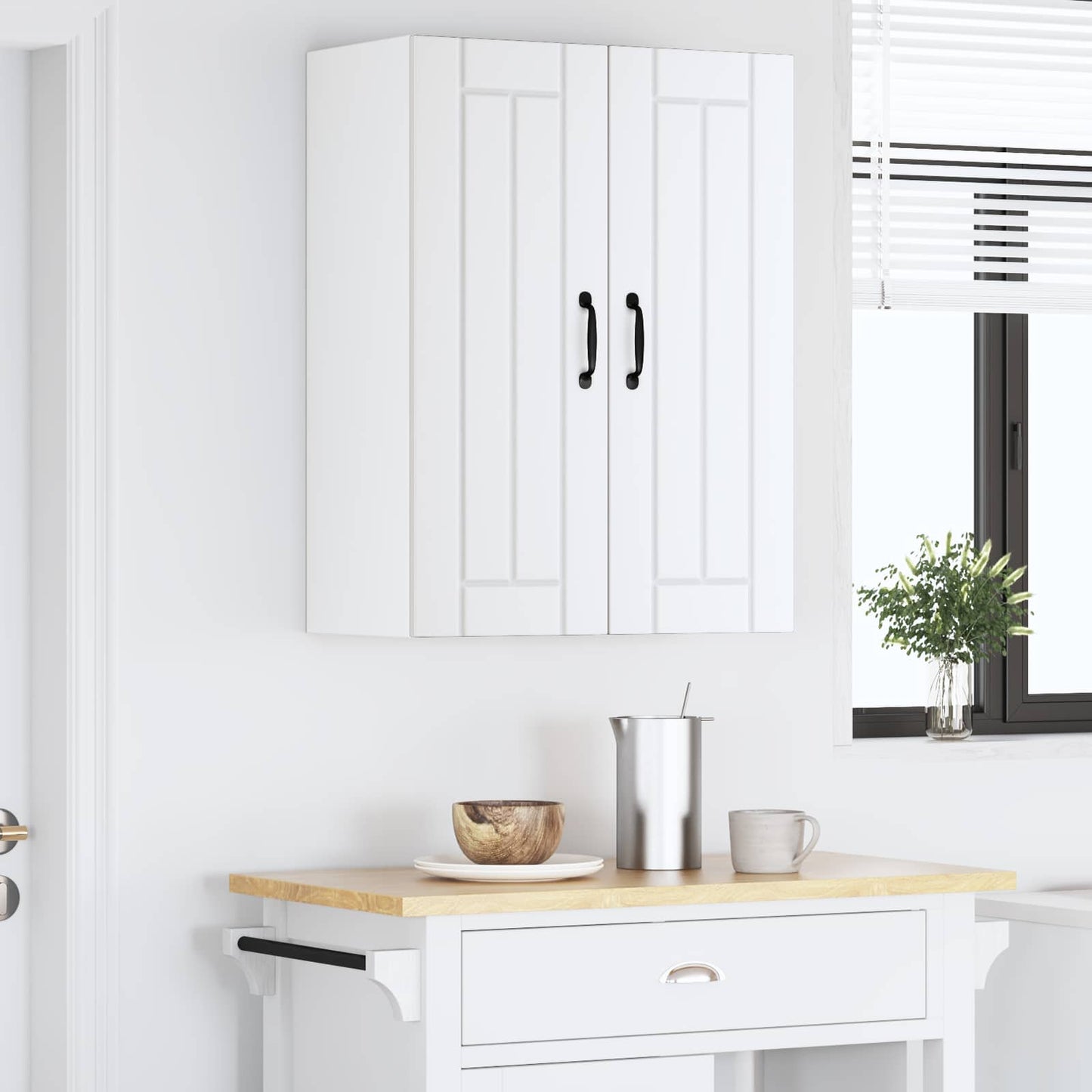vidaXL Wall Cabinet LUCCA 2 pcs White 30 x 31 x 80 cm Engineered Wood