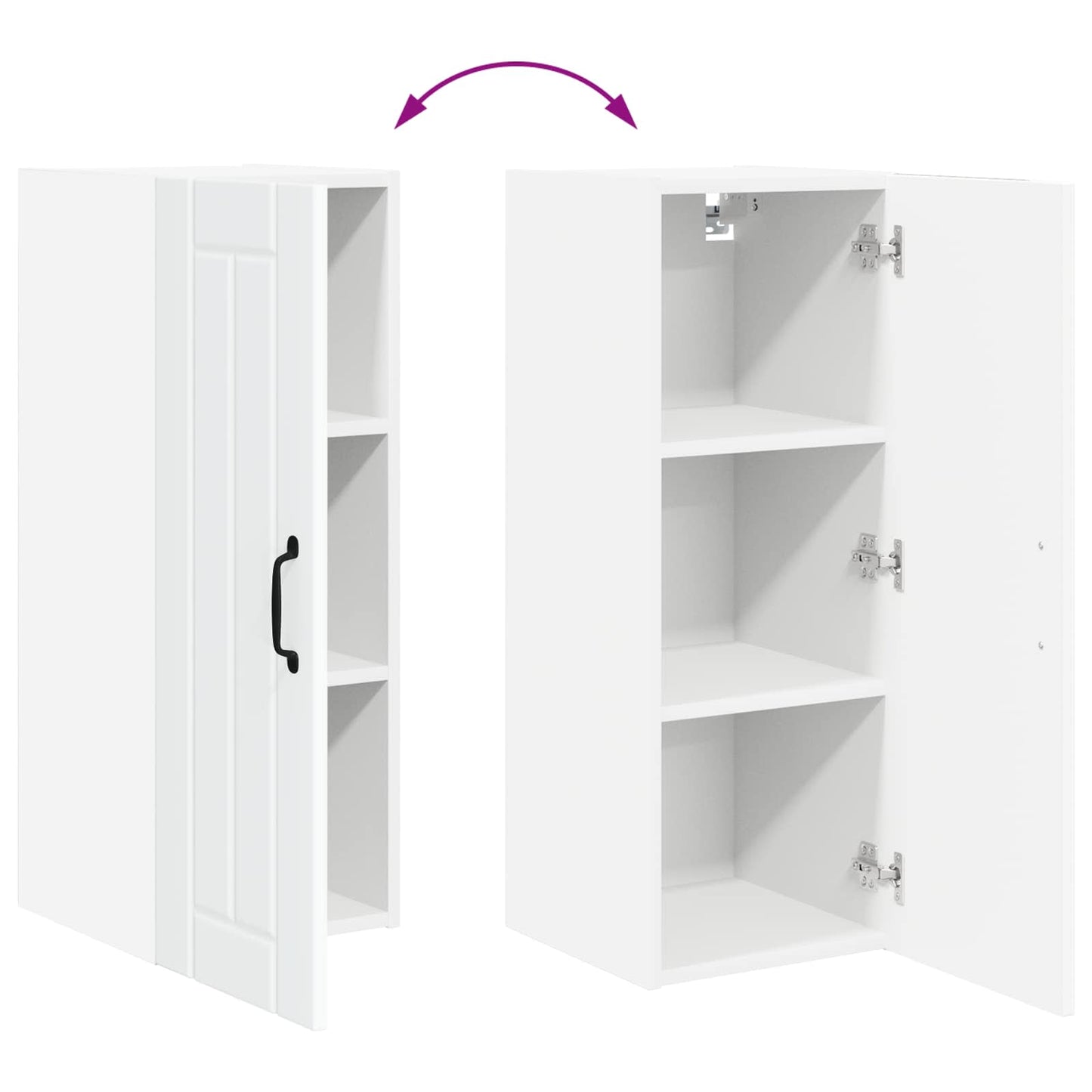 vidaXL Wall Cabinet LUCCA 2 pcs White 30 x 31 x 80 cm Engineered Wood