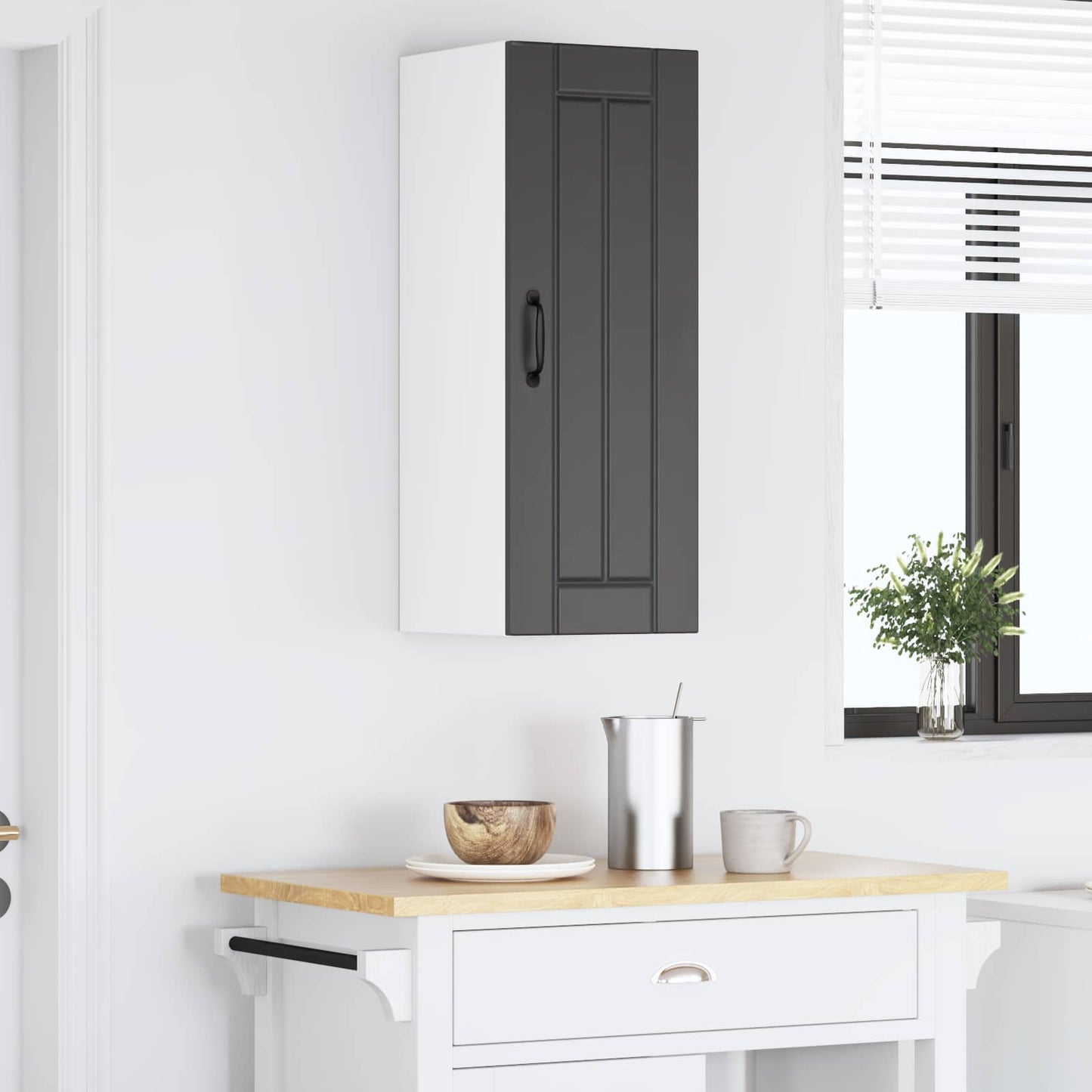 vidaXL Wall Cabinet LUCCA Black 30 x 31 x 80 cm Engineered Wood
