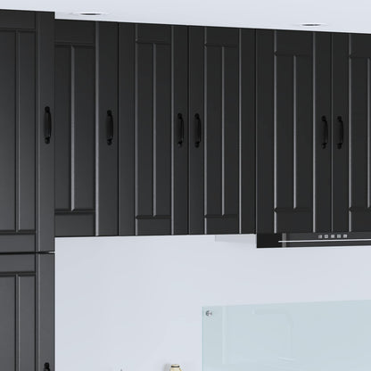 vidaXL Wall Cabinet LUCCA 2 pcs Black 30 x 31 x 80 cm Engineered Wood