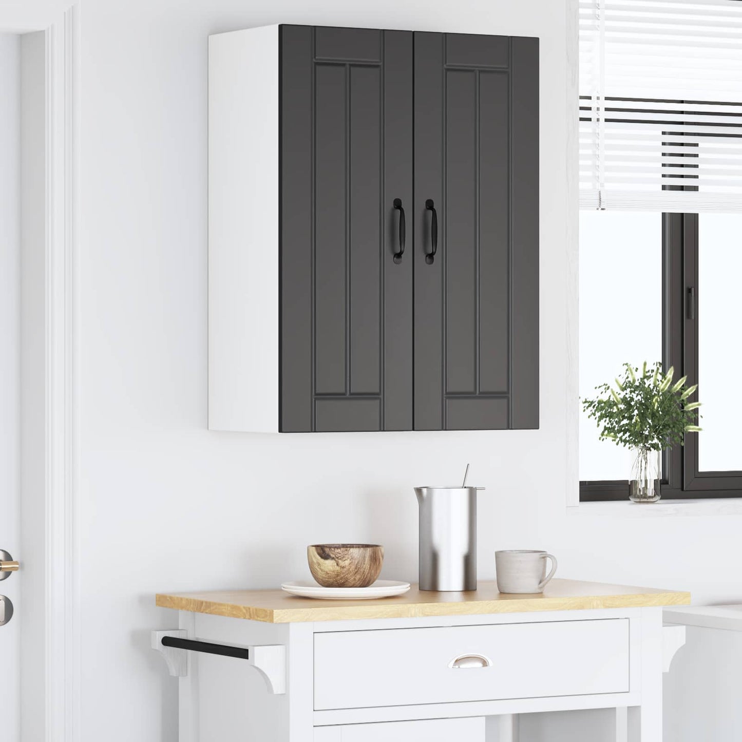 vidaXL Wall Cabinet LUCCA 2 pcs Black 30 x 31 x 80 cm Engineered Wood