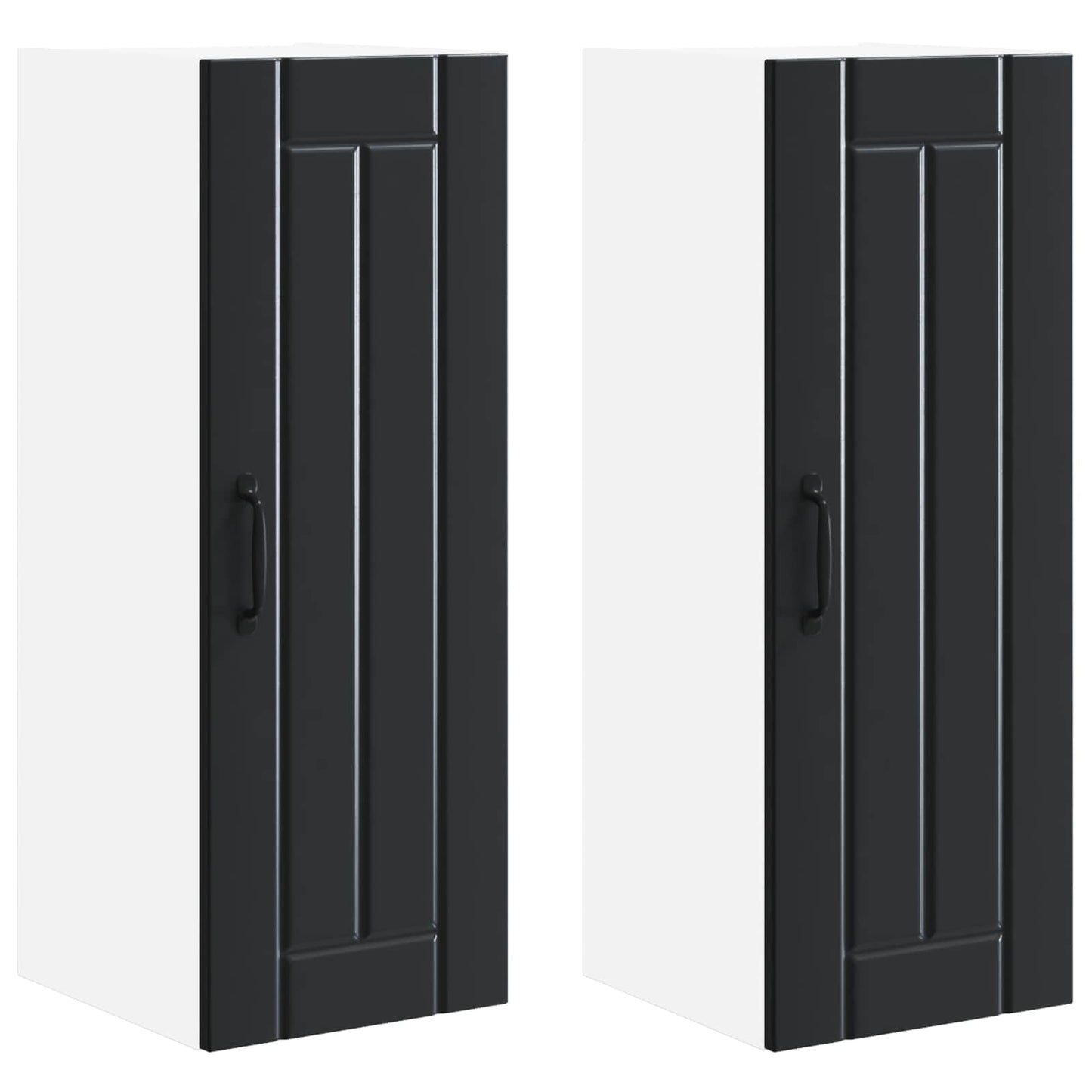 vidaXL Wall Cabinet LUCCA 2 pcs Black 30 x 31 x 80 cm Engineered Wood