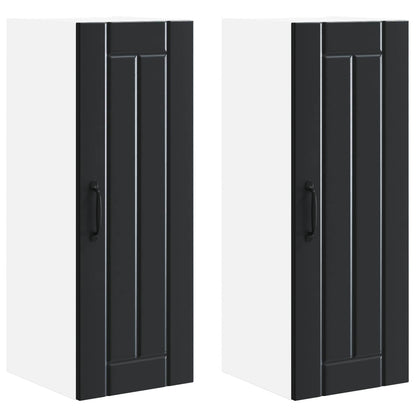vidaXL Wall Cabinet LUCCA 2 pcs Black 30 x 31 x 80 cm Engineered Wood