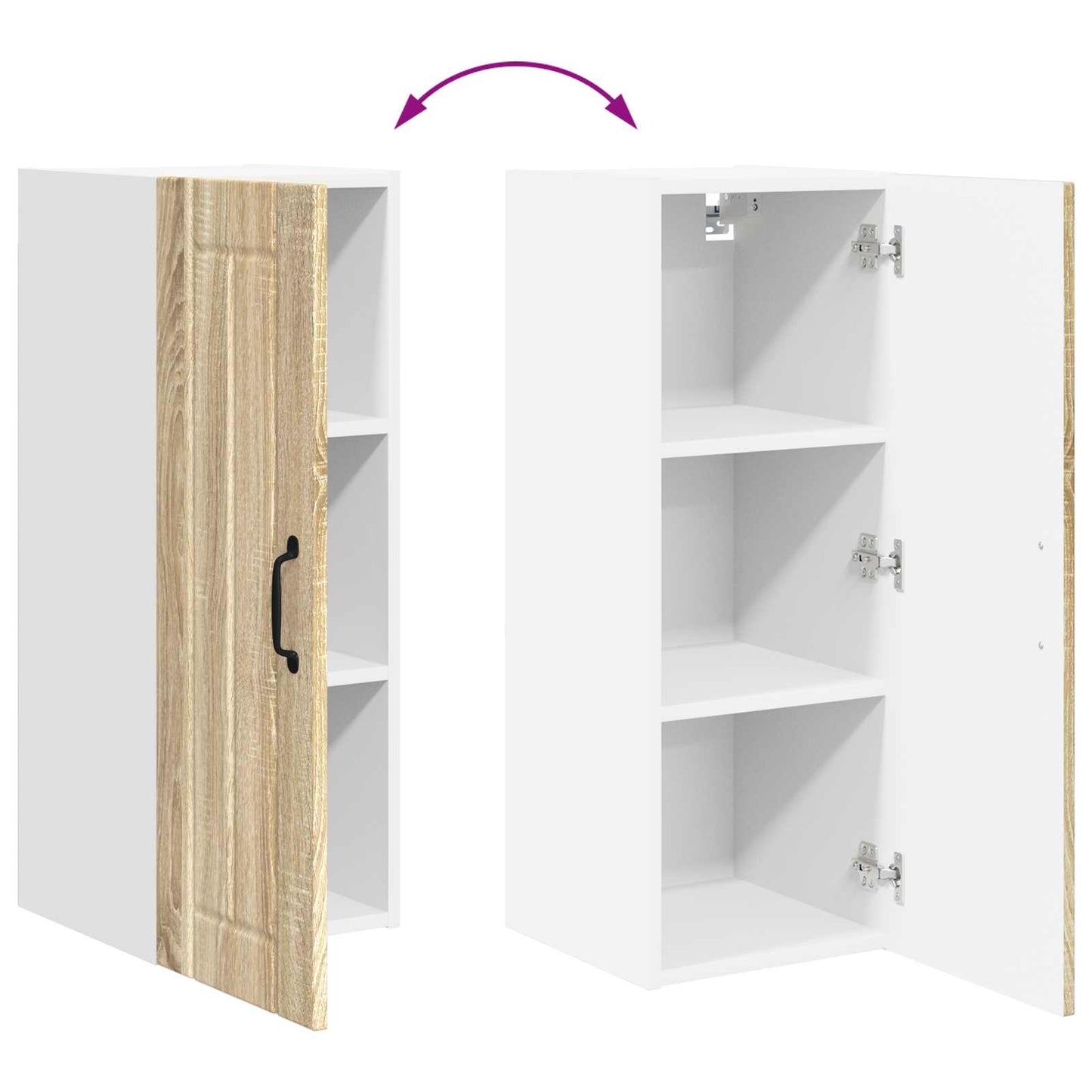 vidaXL Wall Cabinet LUCCA Sonoma Oak 30 x 31 x 80 cm Engineered Wood