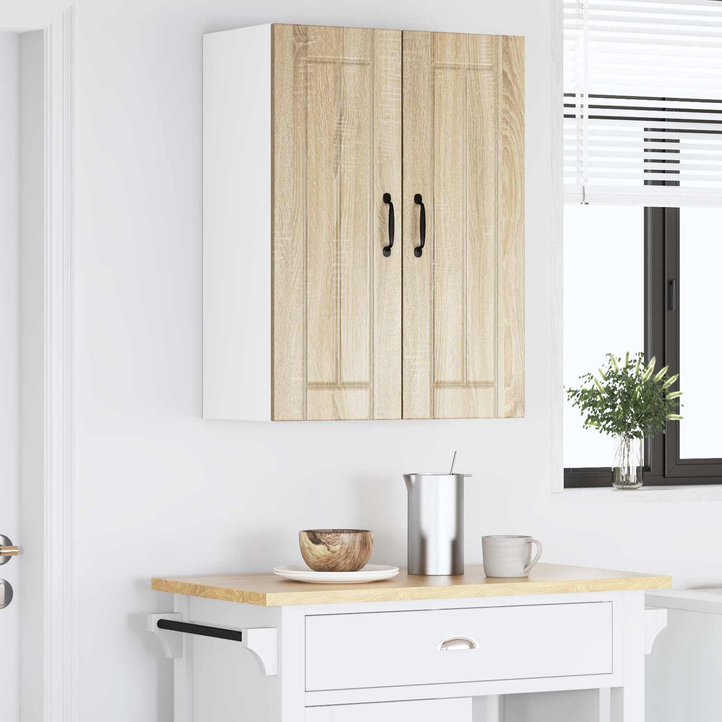 vidaXL Wall Cabinet LUCCA 2 pcs Sonoma Oak 30 x 31 x 80 cm