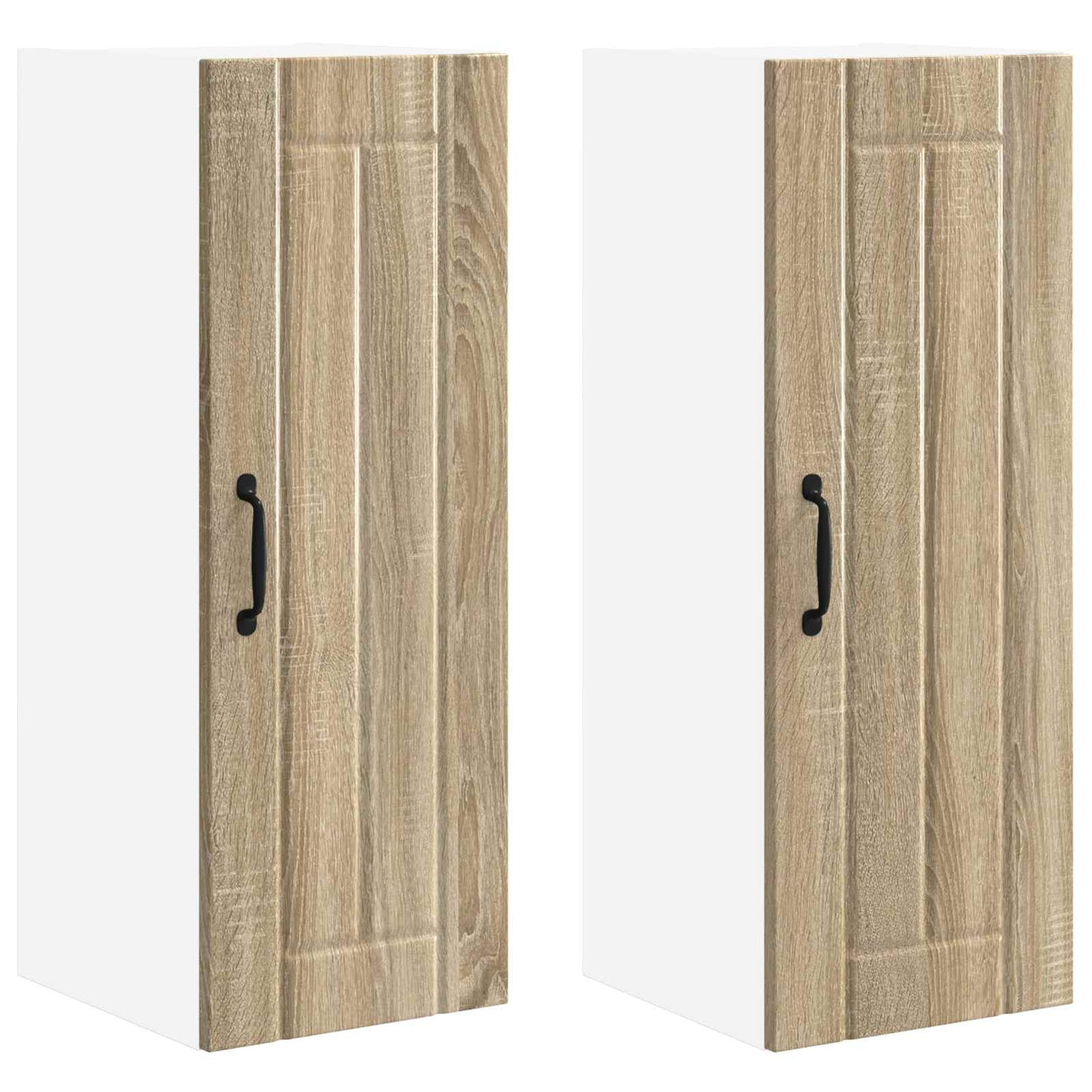 vidaXL Wall Cabinet LUCCA 2 pcs Sonoma Oak 30 x 31 x 80 cm