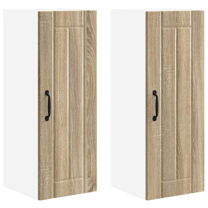 vidaXL Wall Cabinet LUCCA 2 pcs Sonoma Oak 30 x 31 x 80 cm