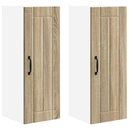 vidaXL Wall Cabinet LUCCA 2 pcs Sonoma Oak 30 x 31 x 80 cm