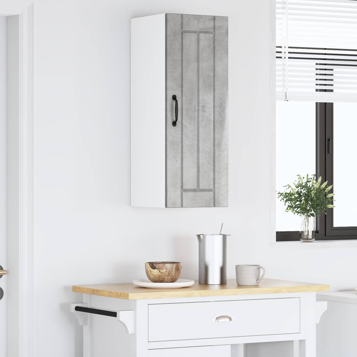 vidaXL Wall Cabinet LUCCA Concrete Grey 30 x 31 x 80 cm