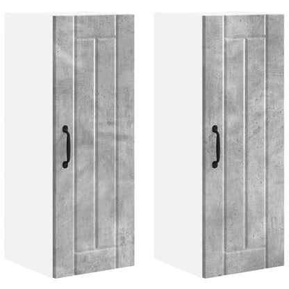 vidaXL Wall Cabinet LUCCA 2 pcs Concrete Grey 30 x 31 x 80 cm