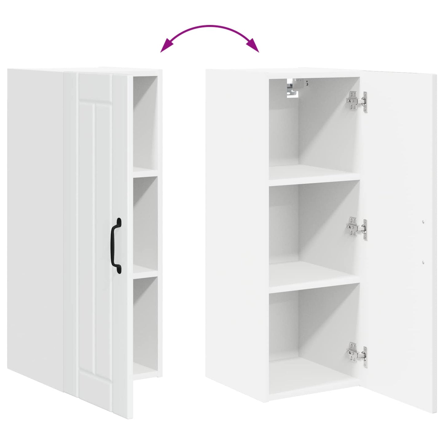 vidaXL Wall Cabinet LUCCA High Gloss White 30 x 31 x 80 cm