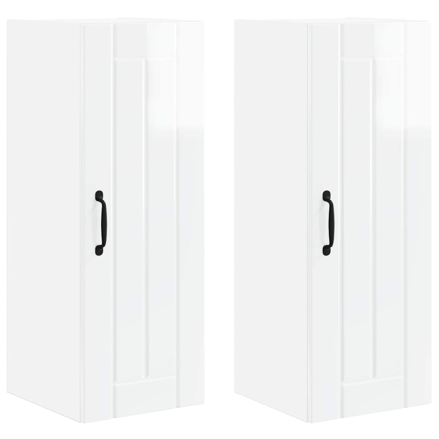 vidaXL Wall Cabinet LUCCA 2 pcs High Gloss White 30 x 31 x 80 cm
