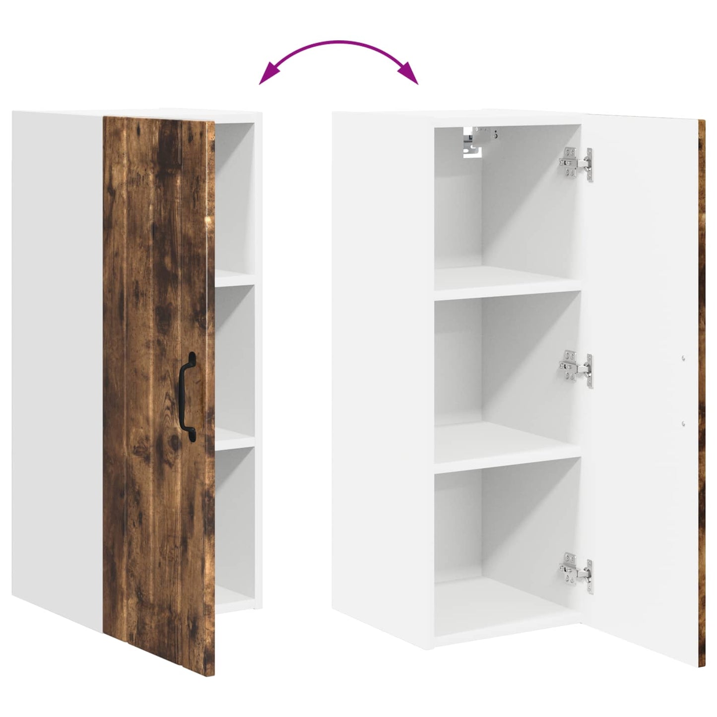vidaXL Wall Cabinet LUCCA Smoked Oak 30 x 31 x 80 cm Engineered Wood