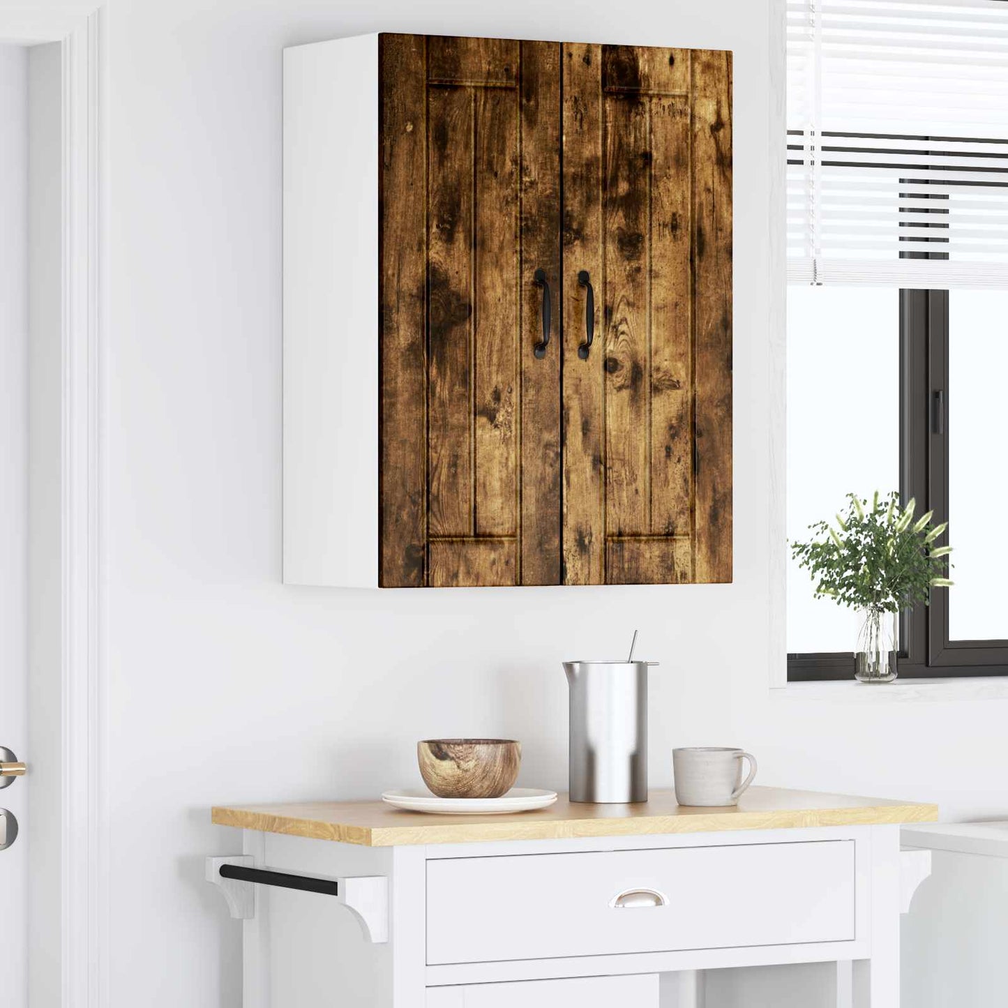 vidaXL Wall Cabinet LUCCA 2 pcs Smoked Oak 30 x 31 x 80 cm