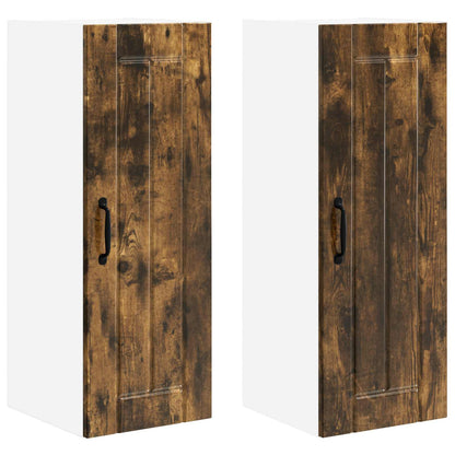vidaXL Wall Cabinet LUCCA 2 pcs Smoked Oak 30 x 31 x 80 cm