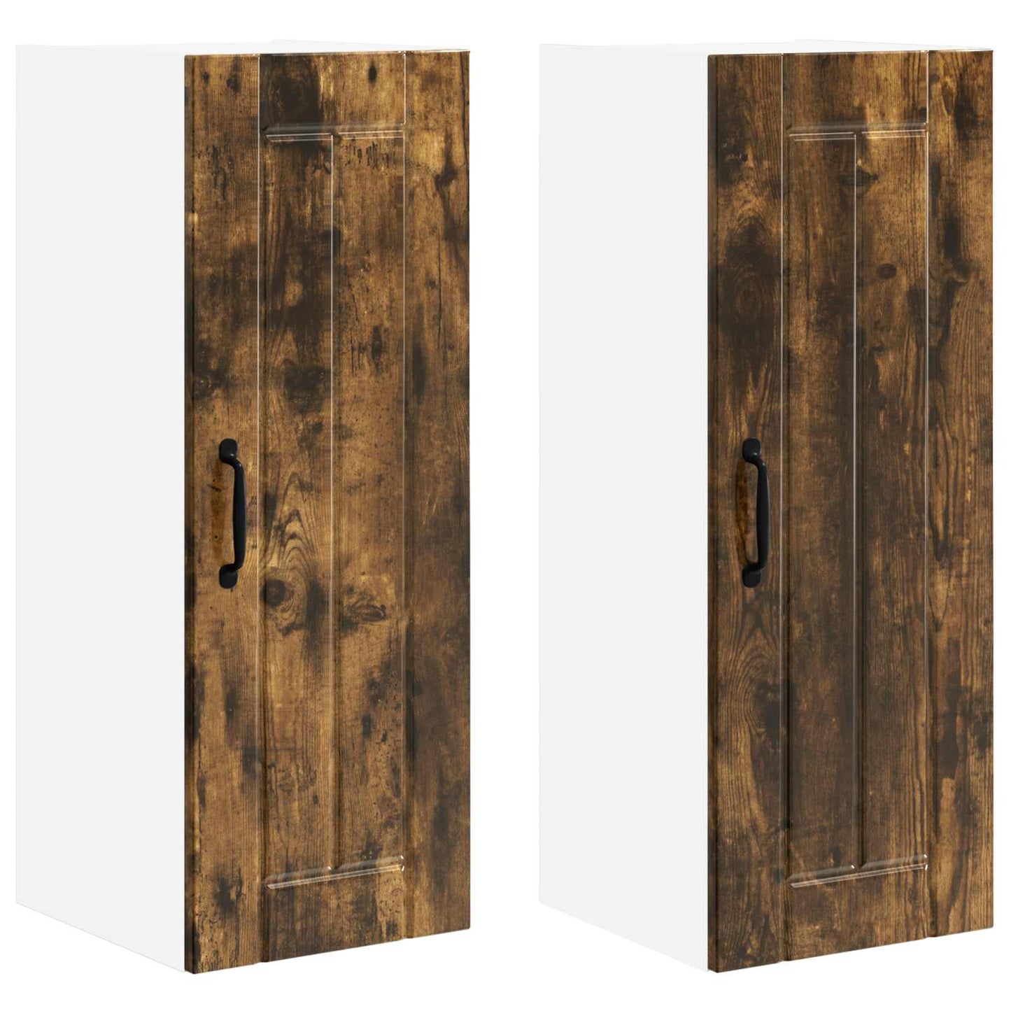 vidaXL Wall Cabinet LUCCA 2 pcs Smoked Oak 30 x 31 x 80 cm