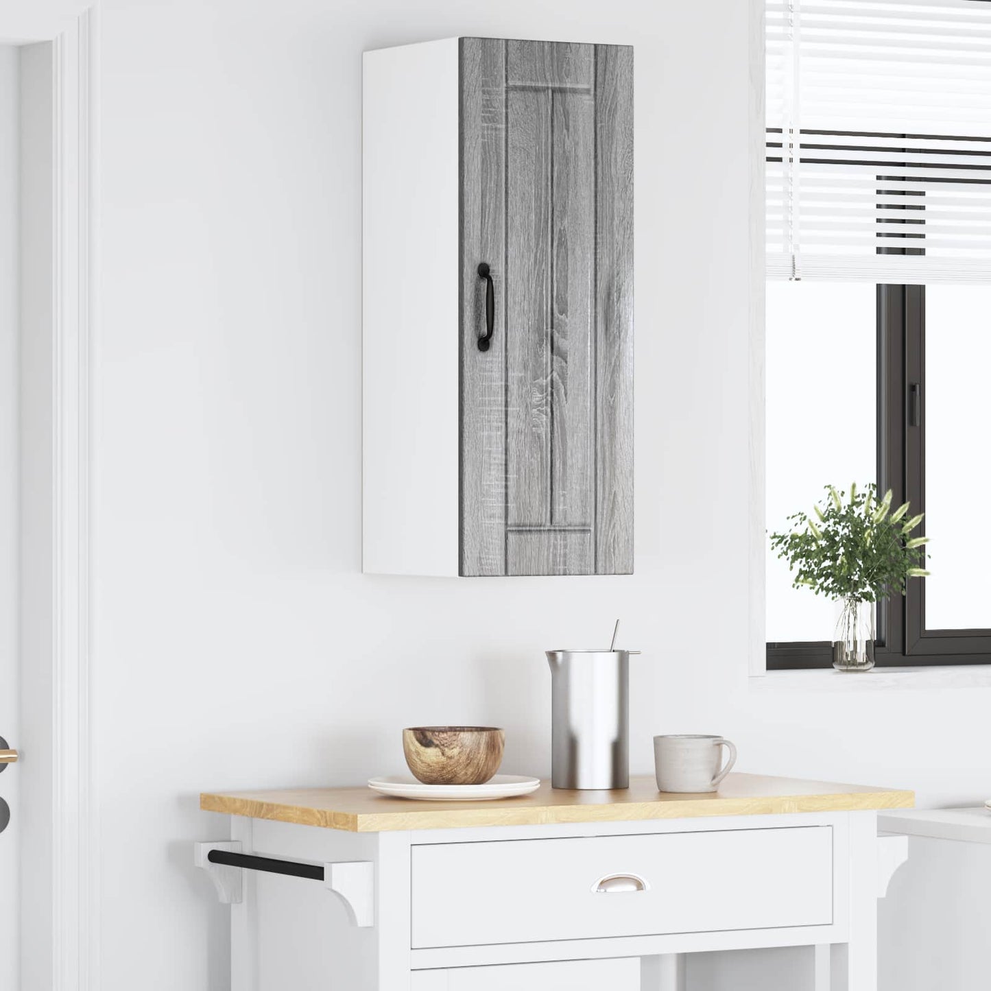 vidaXL Wall Cabinet LUCCA Grey Sonoma 30 x 31 x 80 cm Engineered Wood