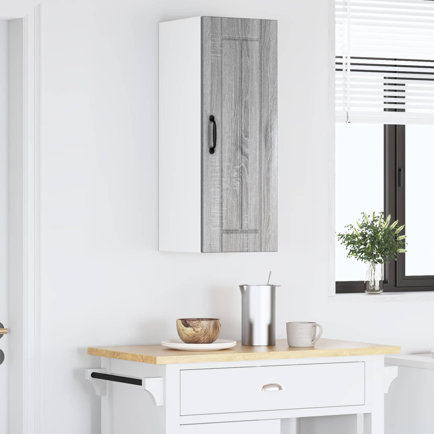 vidaXL Wall Cabinet LUCCA Grey Sonoma 30 x 31 x 80 cm Engineered Wood