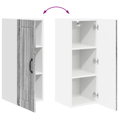 vidaXL Wall Cabinet LUCCA Grey Sonoma 30 x 31 x 80 cm Engineered Wood