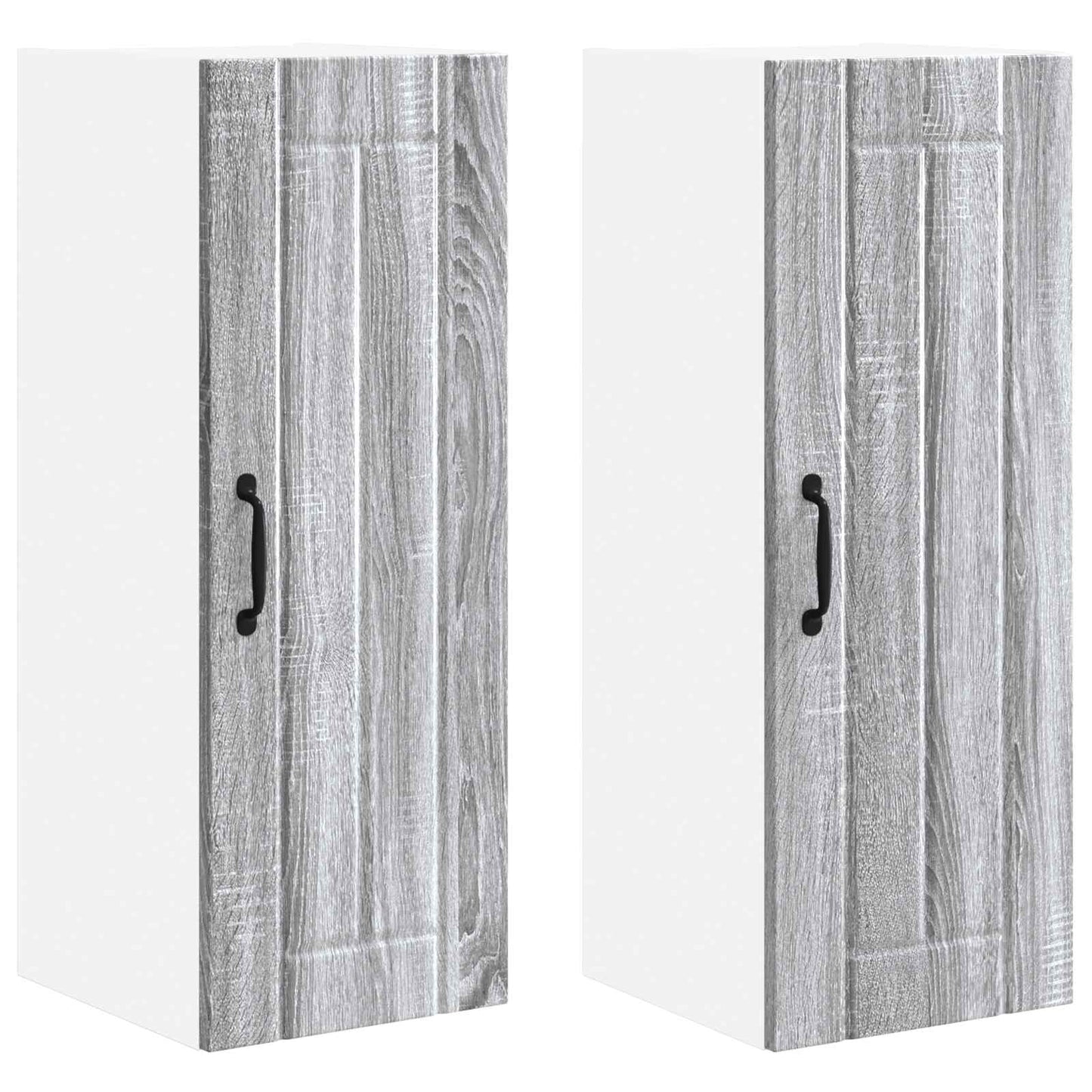 vidaXL Wall Cabinet LUCCA 2 pcs Grey Sonoma 30 x 31 x 80 cm
