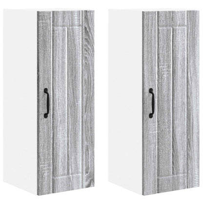 vidaXL Wall Cabinet LUCCA 2 pcs Grey Sonoma 30 x 31 x 80 cm