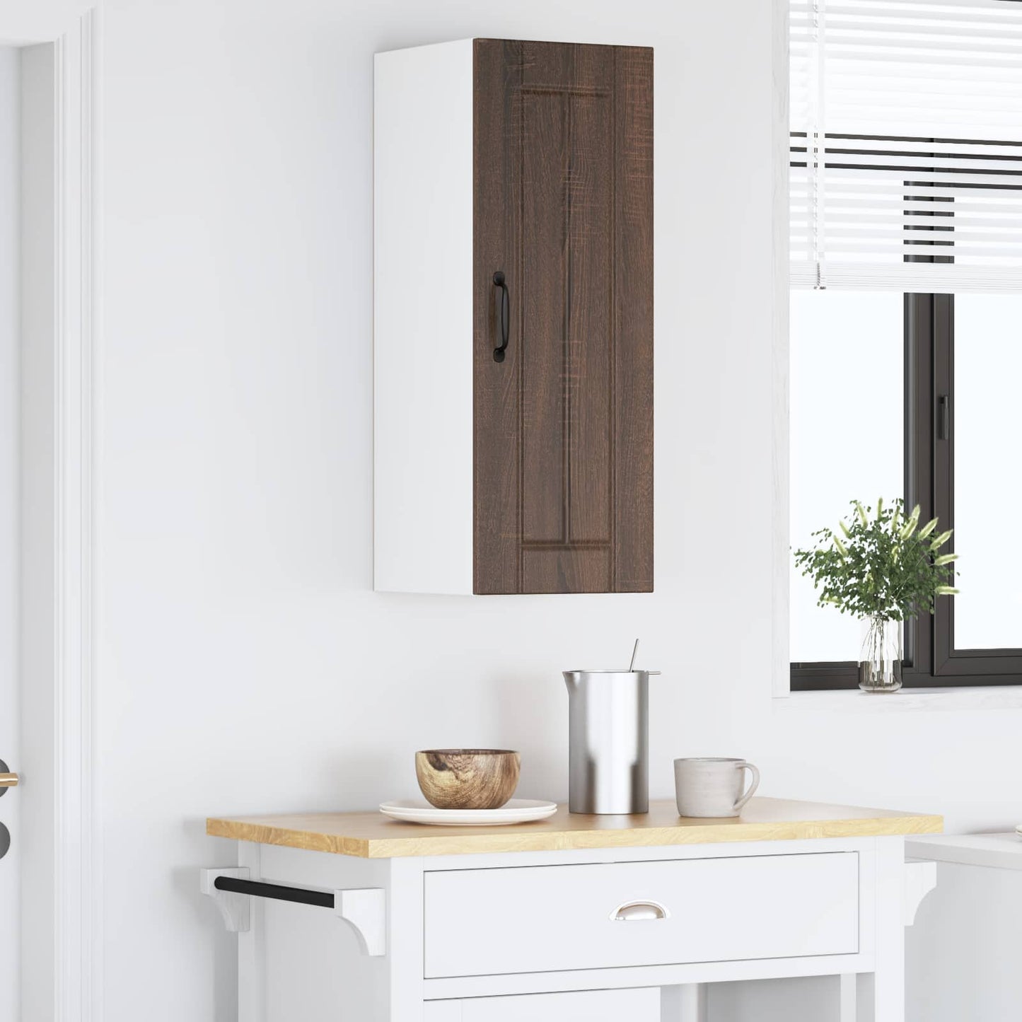 vidaXL Wall Cabinet LUCCA Brown Oak 30 x 31 x 80 cm Engineered Wood
