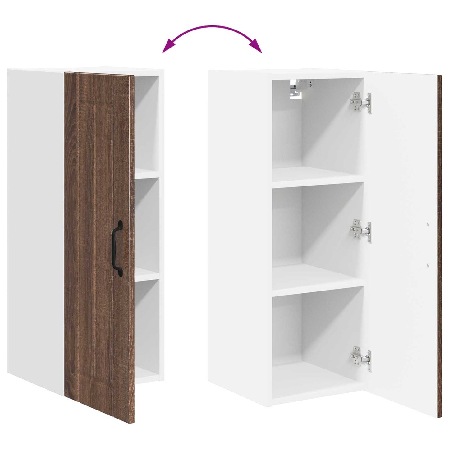 vidaXL Wall Cabinet LUCCA Brown Oak 30 x 31 x 80 cm Engineered Wood