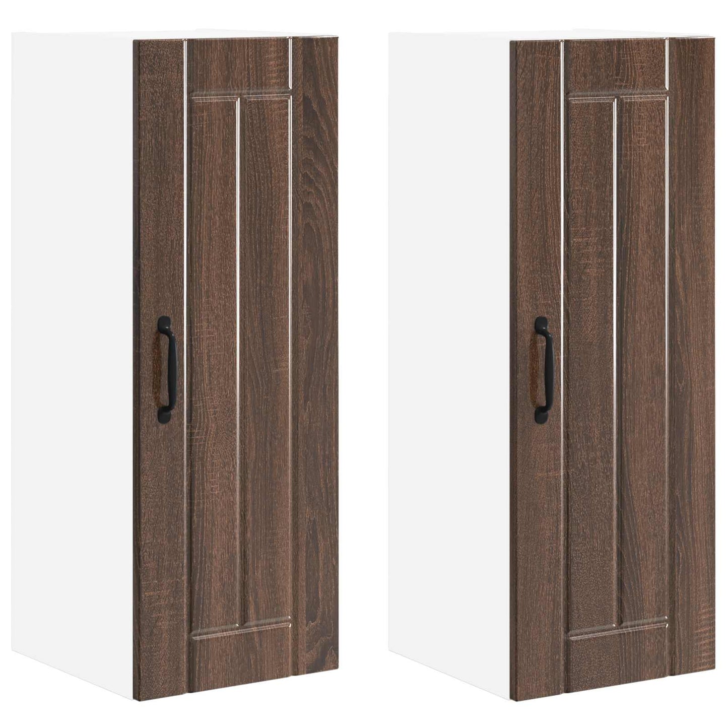 vidaXL Wall Cabinet LUCCA 2 pcs Brown Oak 30 x 31 x 80 cm