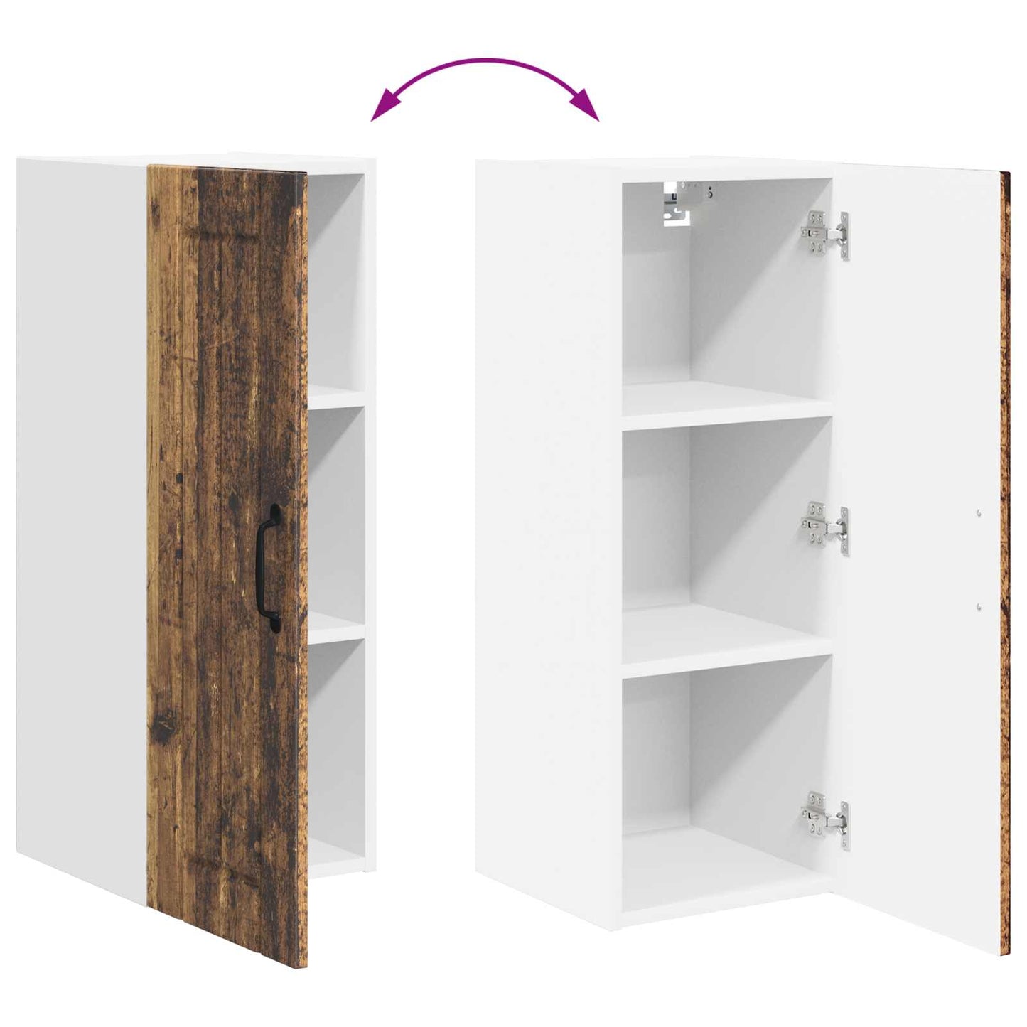vidaXL Wall Cabinet LUCCA Old Wood 30 x 31 x 80 cm Engineered Wood
