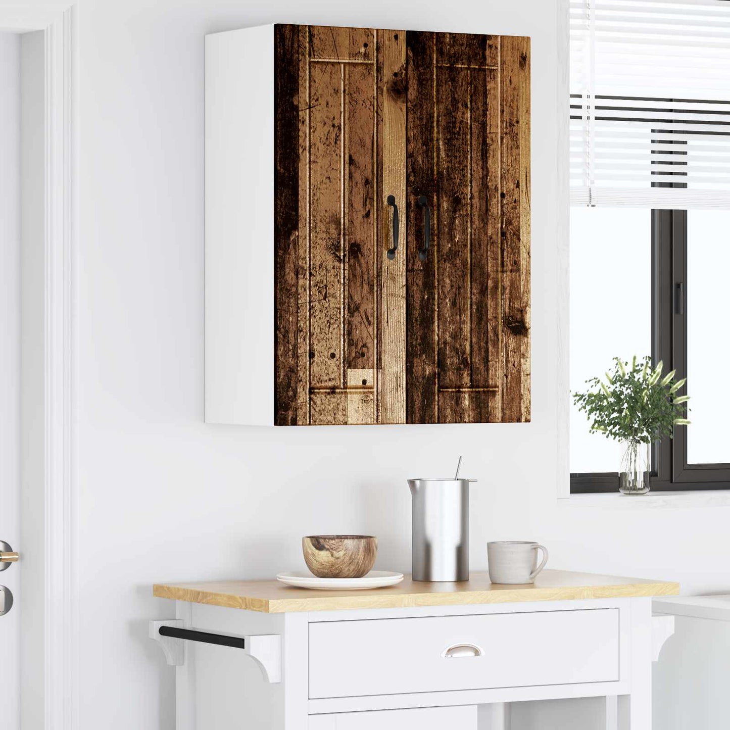 vidaXL Wall Cabinet LUCCA 2 pcs Old Wood 30 x 31 x 80 cm