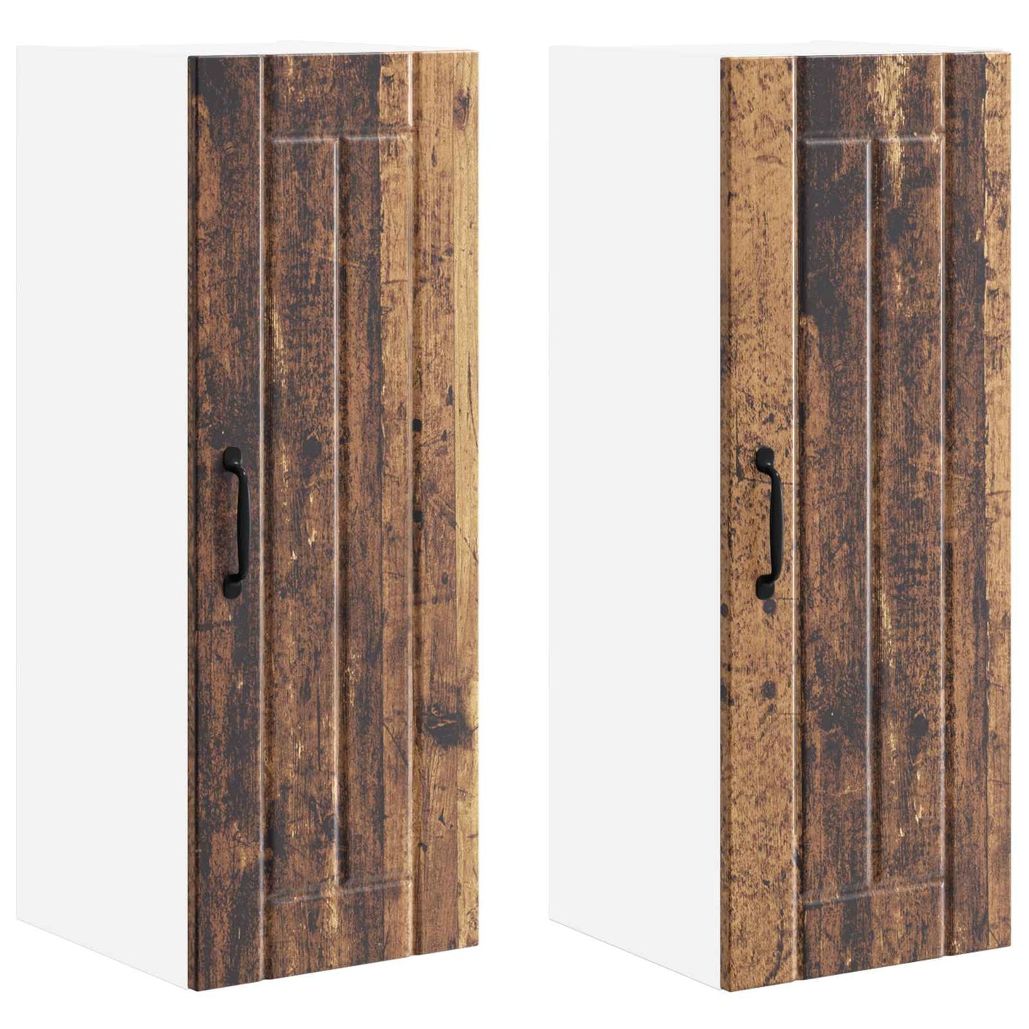 vidaXL Wall Cabinet LUCCA 2 pcs Old Wood 30 x 31 x 80 cm