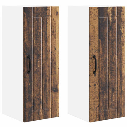 vidaXL Wall Cabinet LUCCA 2 pcs Old Wood 30 x 31 x 80 cm