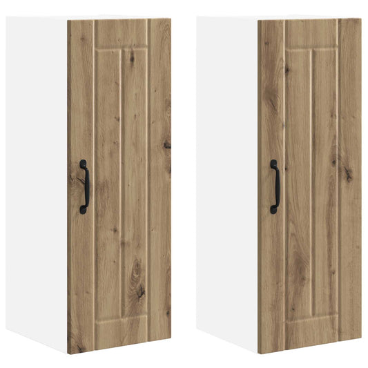 vidaXL Wall Cabinet LUCCA 2 pcs Artisan Oak 30 x 31 x 80 cm