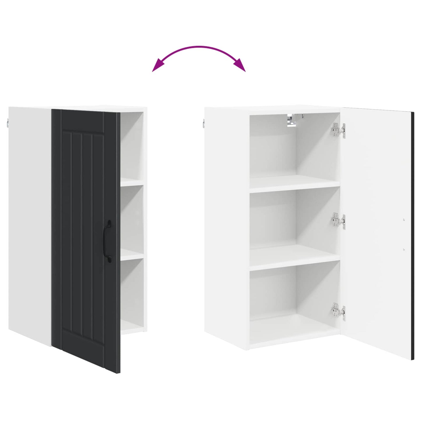 vidaXL Wall Cabinet LUCCA Black 40 x 31 x 80 cm Engineered Wood