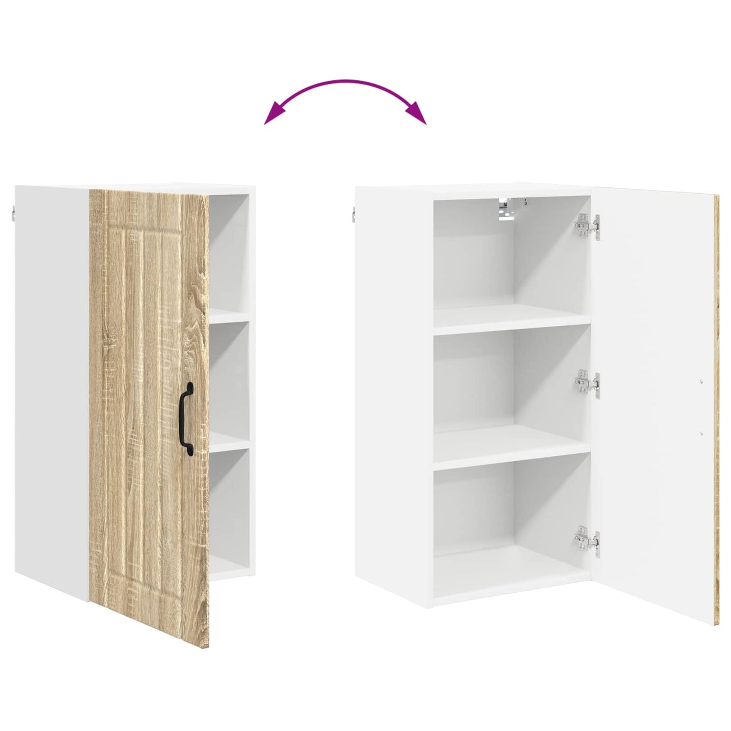 vidaXL Wall Cabinet LUCCA Sonoma Oak 40 x 31 x 80 cm Engineered Wood