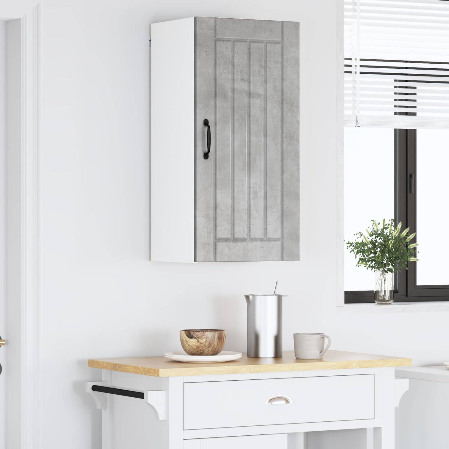 vidaXL Wall Cabinet LUCCA Concrete Grey 40 x 31 x 80 cm
