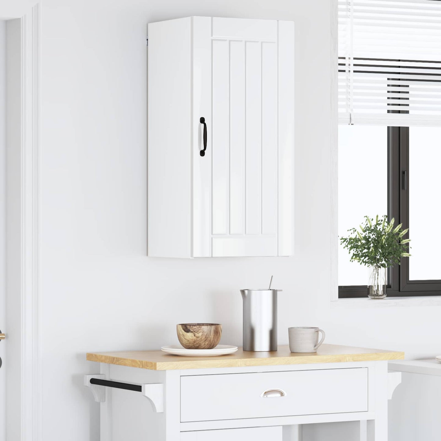 vidaXL Wall Cabinet LUCCA High Gloss White 40 x 31 x 80 cm