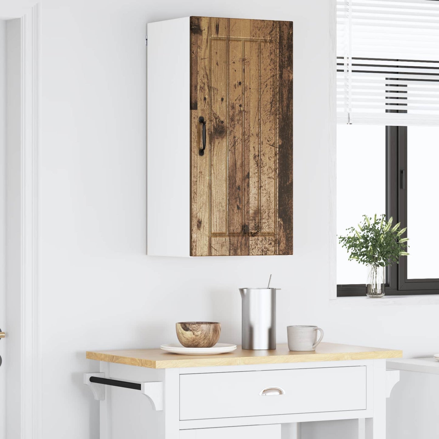 vidaXL Wall Cabinet LUCCA Old Wood 40 x 31 x 80 cm Engineered Wood