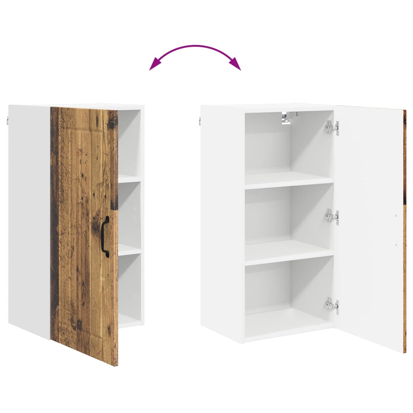 vidaXL Wall Cabinet LUCCA Old Wood 40 x 31 x 80 cm Engineered Wood